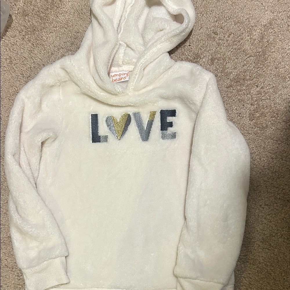 Jumping Beans White Hoodie with LOVE Design